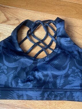 CVG Black  dinosaur Patterned Crisscross Sports Bra size small